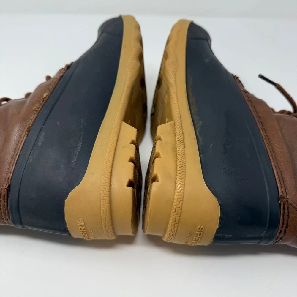 Sperry Port Boot Size‎ 4M Brown Black Duck Boots Lace Up All Weather Boys Youth
